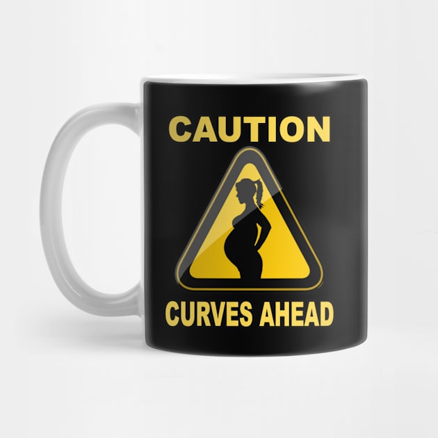 Caution Curves Ahead - Pregnant Woman Silhouette Sexy Sign by Trade Theory